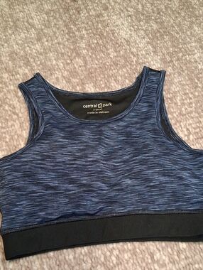 Central Park Blue Space-Dye Supportive Sports Bra